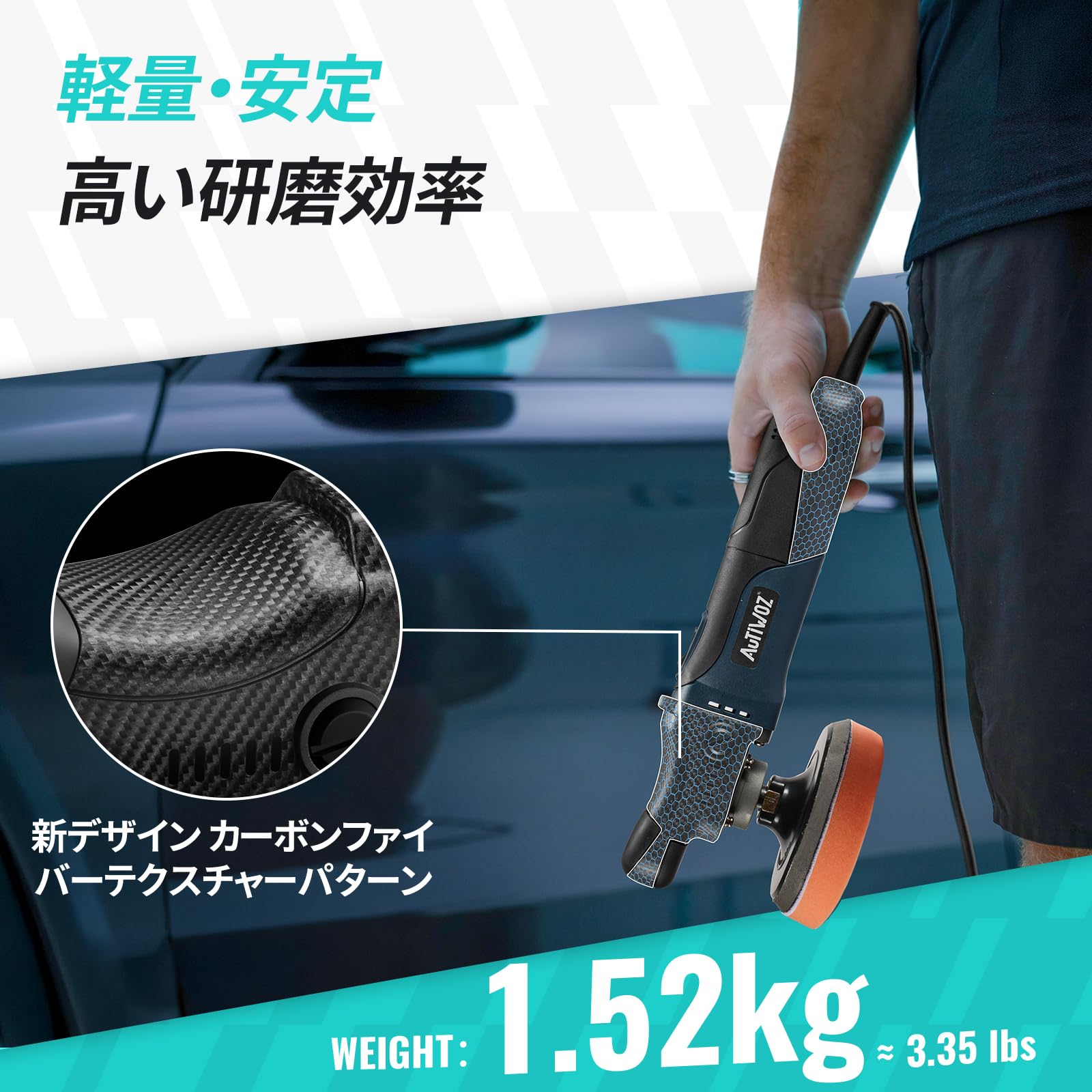 Amazon | Autiwoz W04 ポリッシャー 車 シングル RO AC100V式100/125 