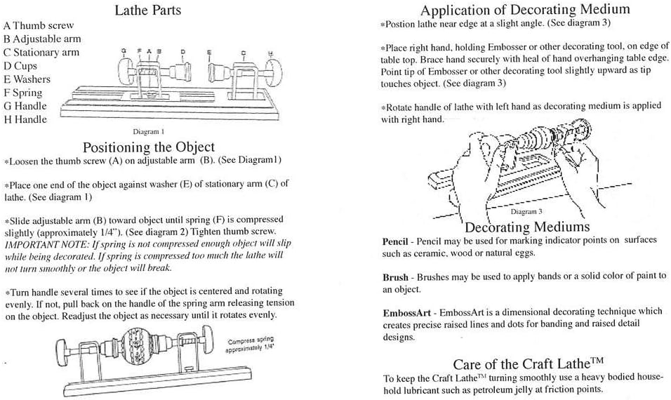 Crafting Lathe for Decorating Eggs, Spheres, and Ornaments - 8 Inches, Plastic
