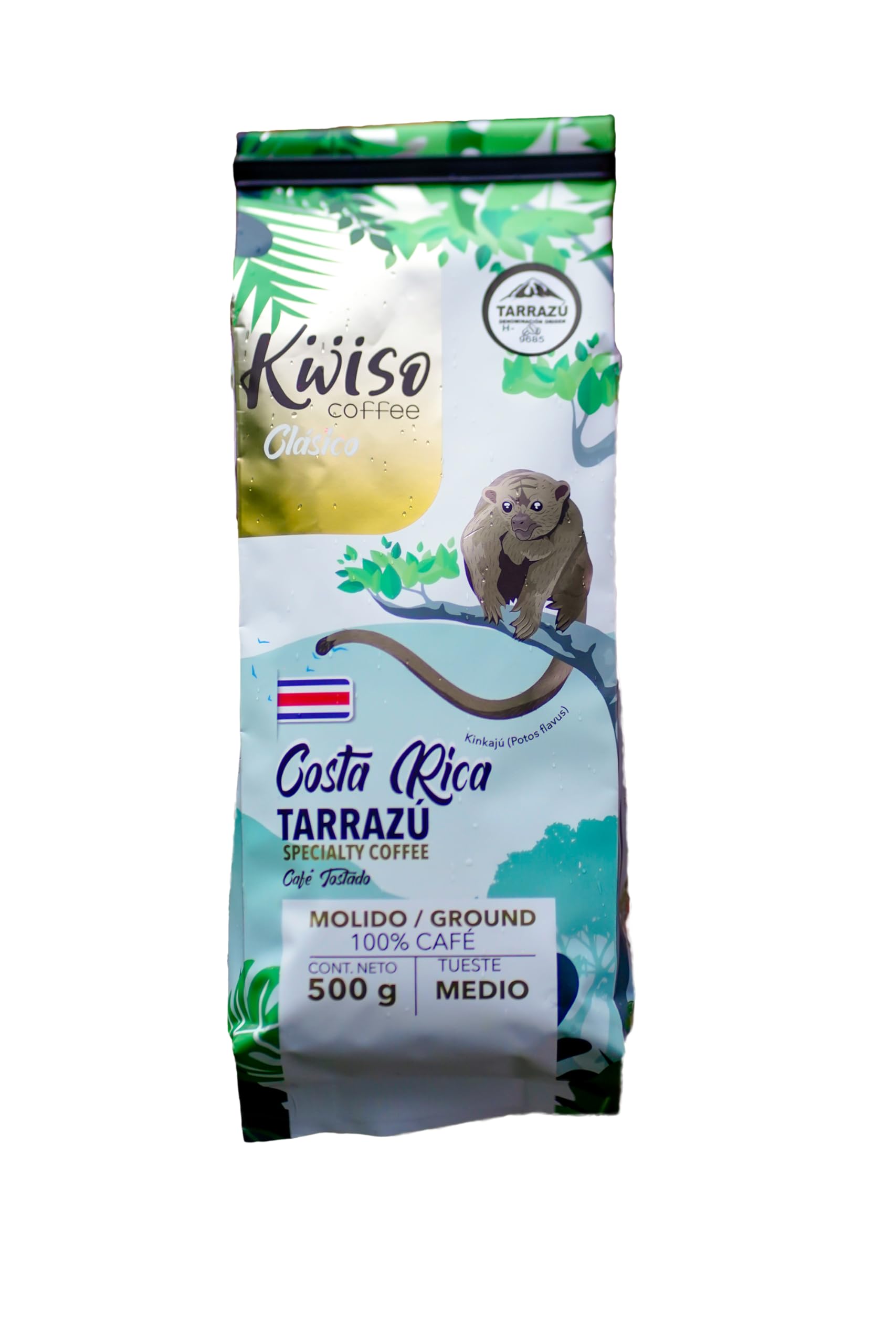 Kwiso Coffee Classic Tarrazu Costa Rica Single Origin 100% Arabica – Medium Roast Ground Gourmet Specialty Coffee, 17.6 oz