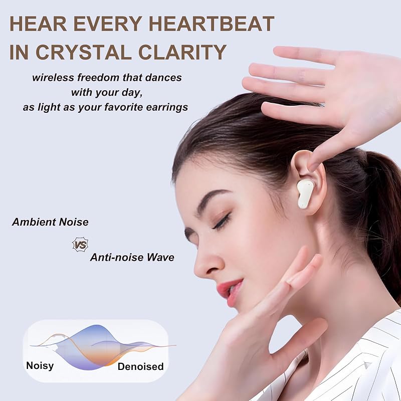 TINGER in-Ear ANC Wireless Earbuds, 35dB Active Noise Canceling Bluetooth Headphones, 24H Playtime Hi-Fi Bass Earphones with IPX4 Waterproof, Built-in Mic for Travel Workout image 4