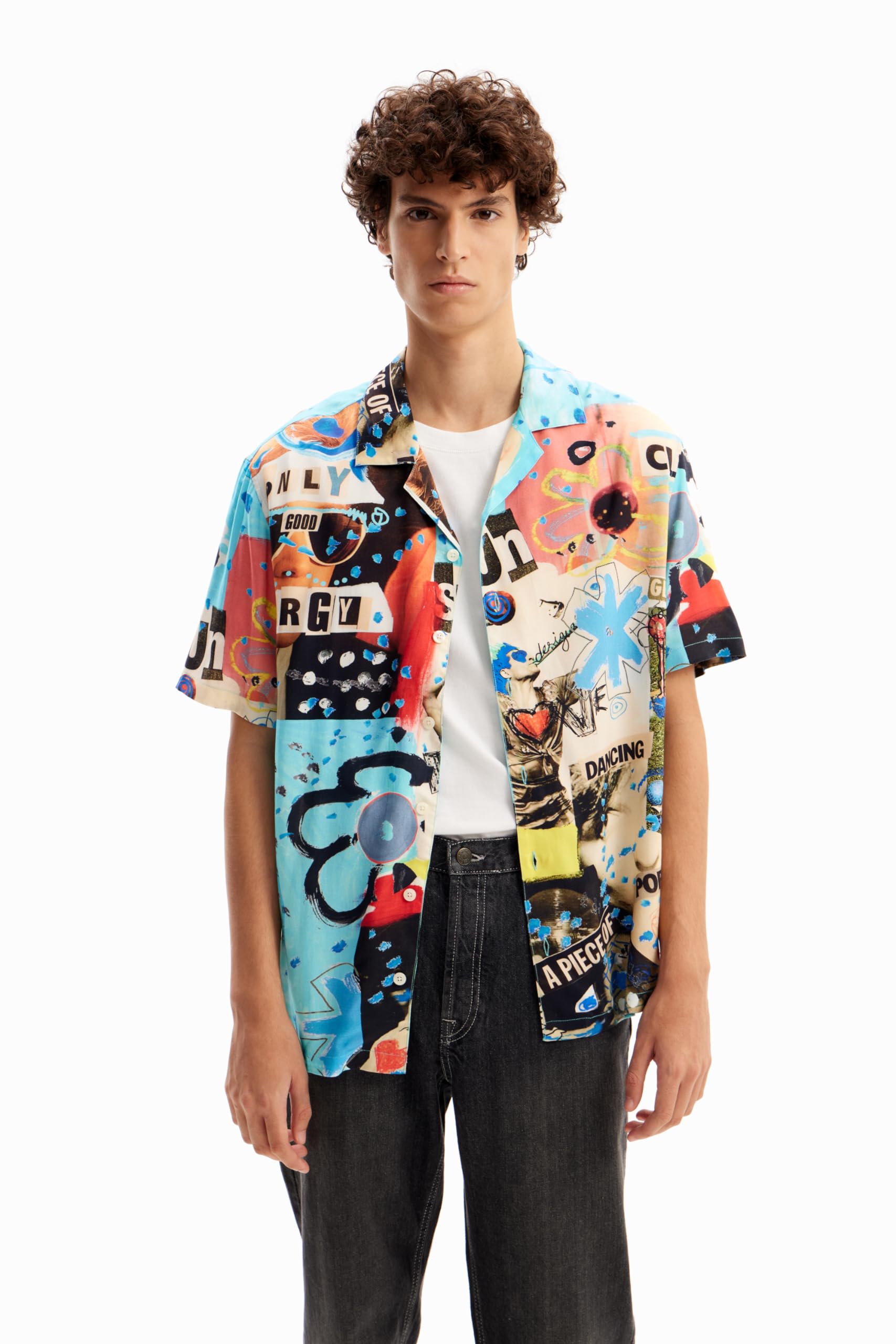 Desigual Herren Blau Cam_philp T-Shirt, L Eu