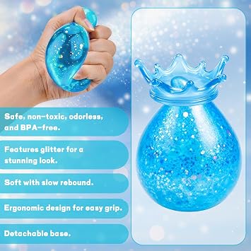 Dream Squishy Drop, Water Drops Fidget Stress Ball, Soft Ice Cube Gumdrop Squishies Malt Sugar Squeeze Sensory Balls for Relief Anxiety (Blue)