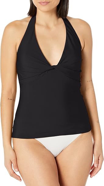 DKNY Womens V-Neck Tankini Top