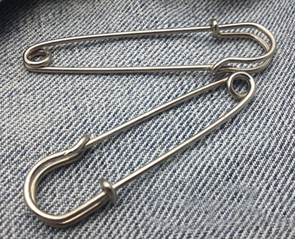 Yeqin (TM) - Set di 4 spille di sicurezza in acciaio metallo, grandi e resistenti, per coperte, gonne, kilt, artigianato