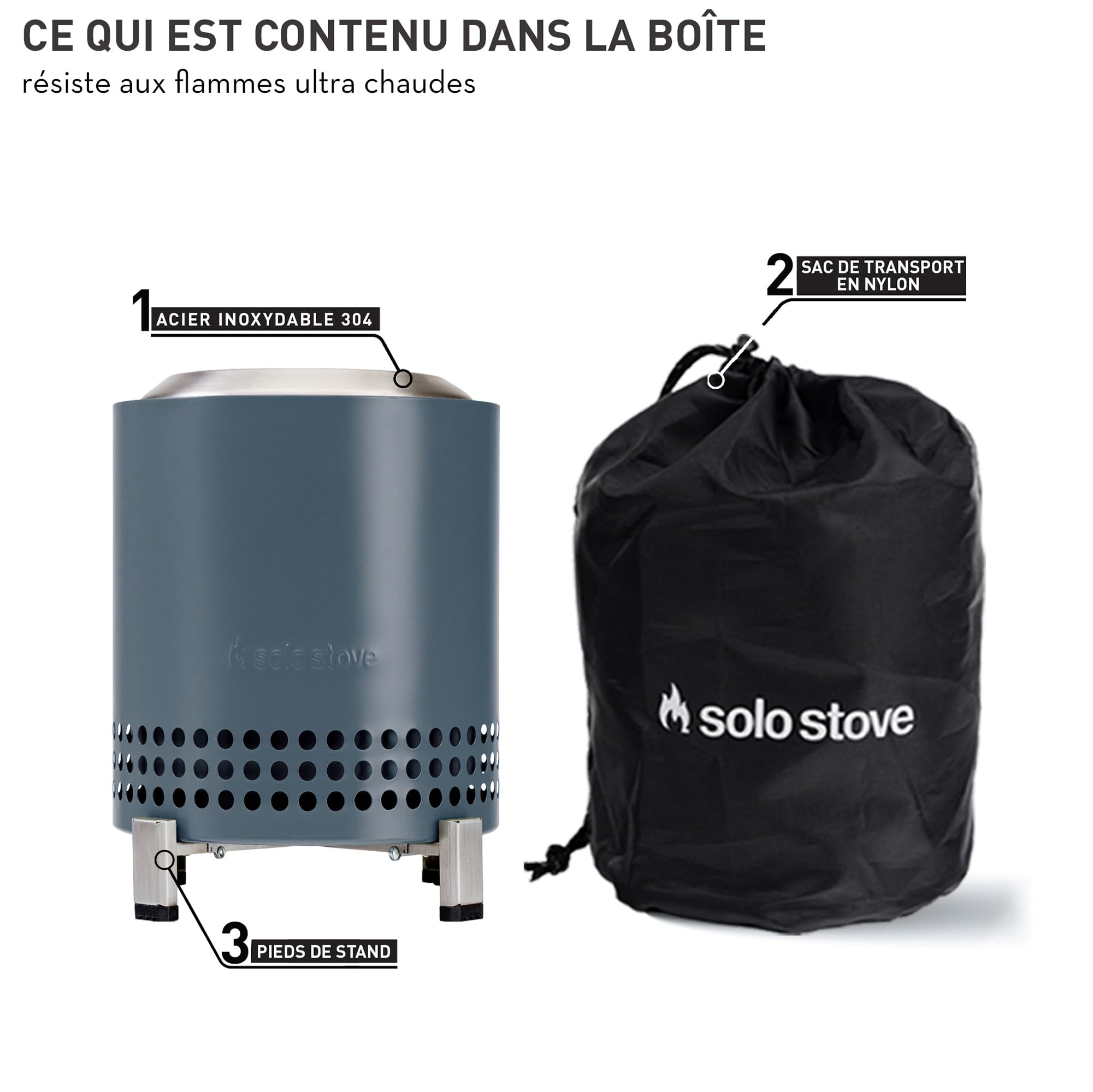 Solo Stove Stove Mesa Standard Brasero de table avec support Mini feu à faible fumée pour la ville et la banlieue Fonctionne sur granulés ou bois en acier inoxydable sûr avec sac de voyage 175 x 13 cm