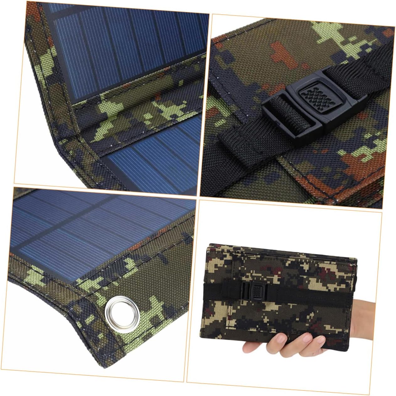 POPETPOP USB Solar Panel Charger Portable Solar Charging Device Lightweight for Camping Hiking Outdoor Activities