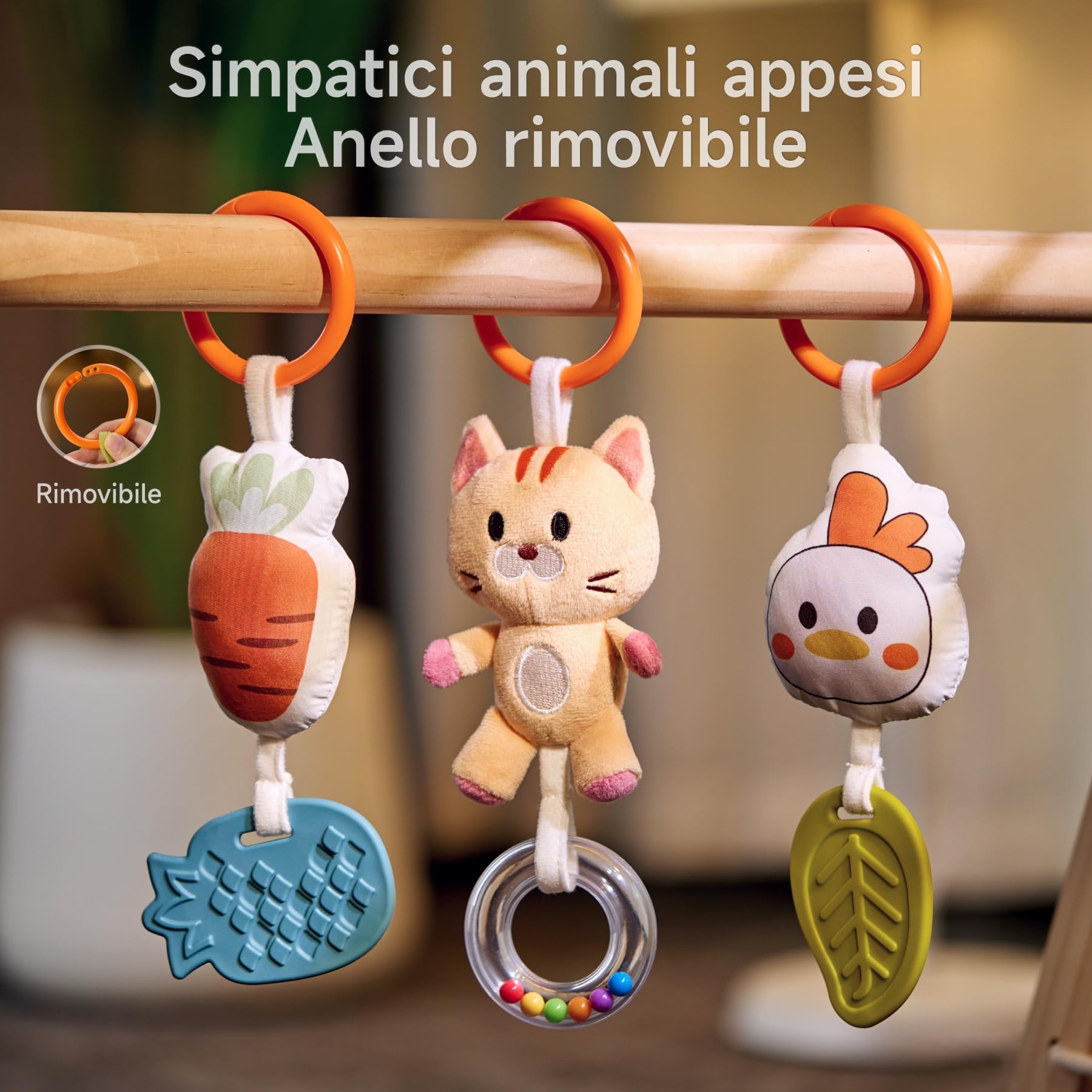 TUMAMA Kids Giochi a Spirale Passeggino Neonato, Giocattolo Neonati 0 3 6 Mesi, Regali Nascita Bimba, Sonaglio Neonato Femmina Giochi Neonati - Coniglia