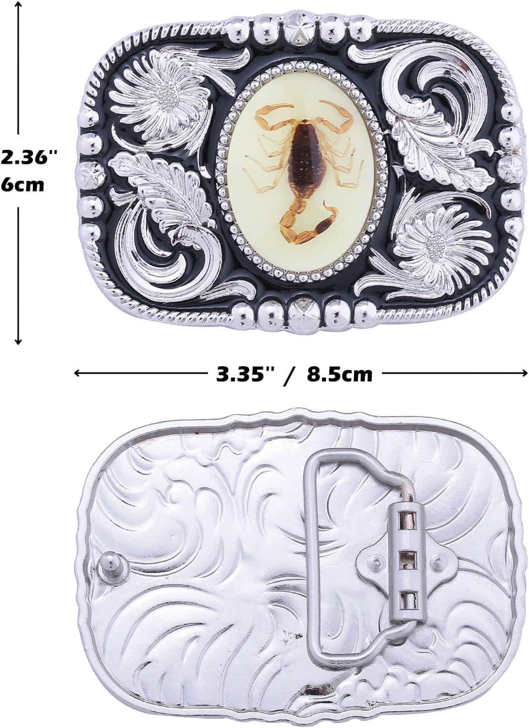Western Belt Buckle for Men Vintage Cowboy Rodeo Turquoise Belt Buckles for Women - Image 3