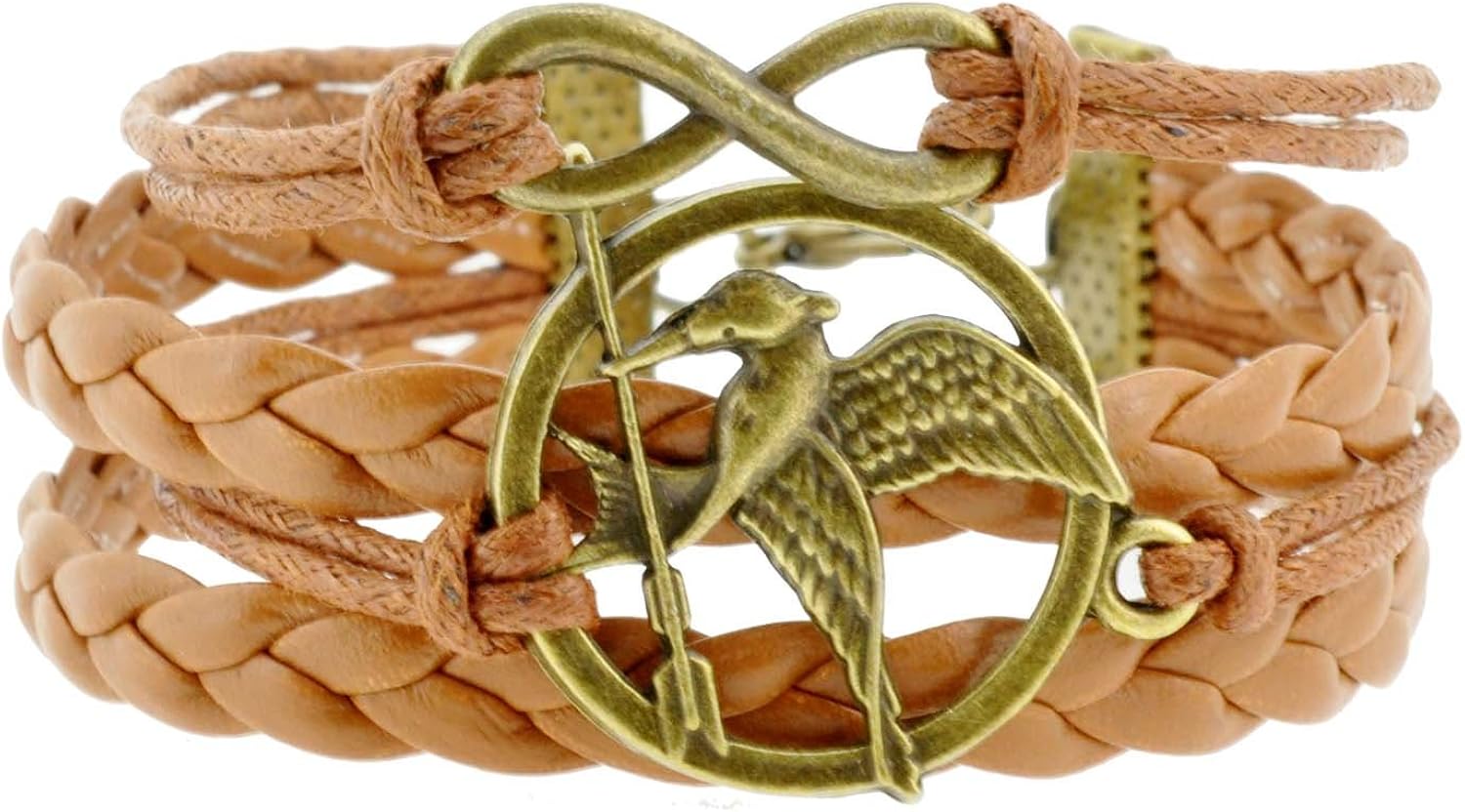 Hinky Imports Pulsera de cuero de los juegos del hambre Sinsajo, zen, infinito, cuero