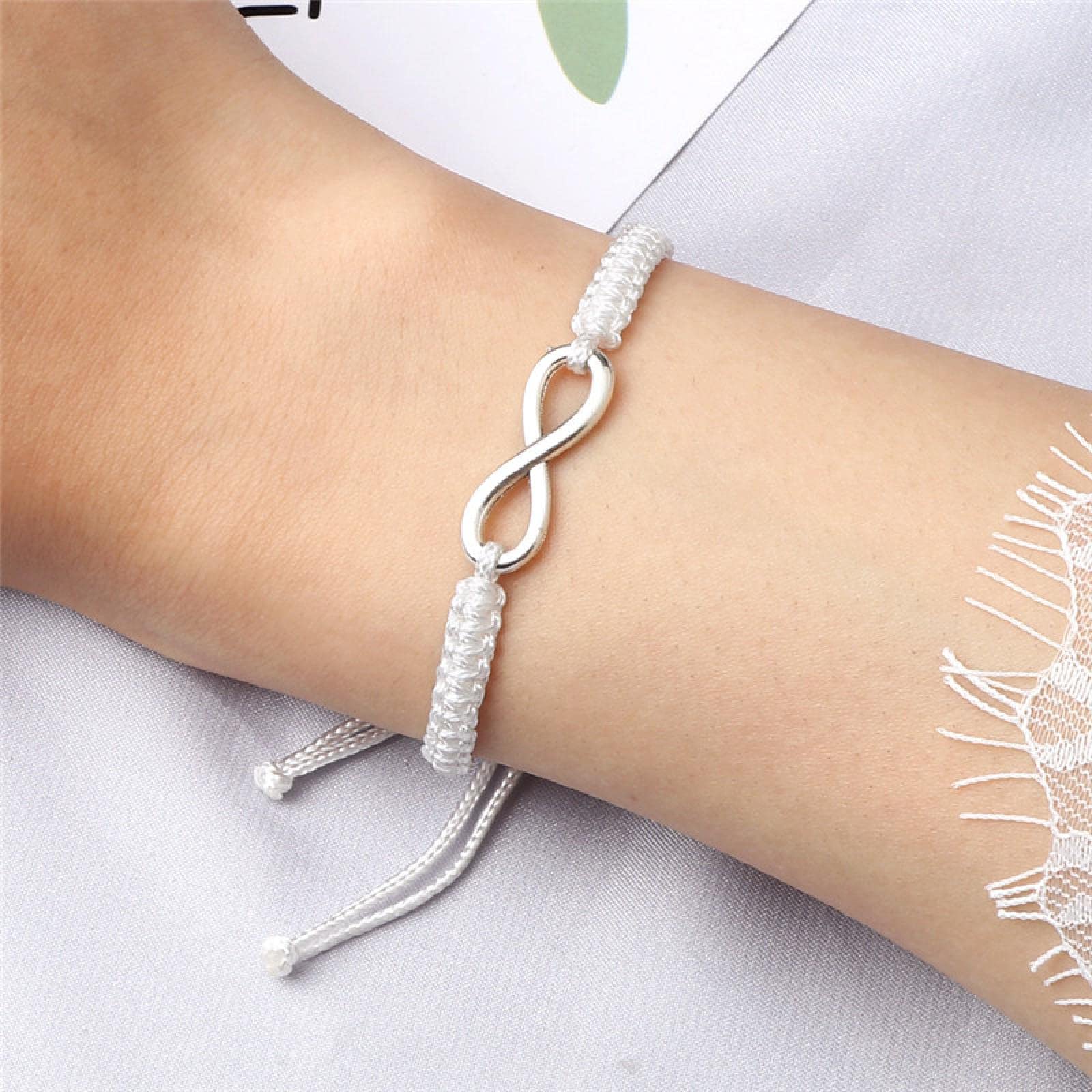 GXNRHG MOCHAMIK Bysonglezai Pulseras para Hombre Mujer Charm Pareja Cuerda Trenzada Hecha a Mano Infinito Amistad Brazaletes Ajustables para Mujeres Hombres Moda s