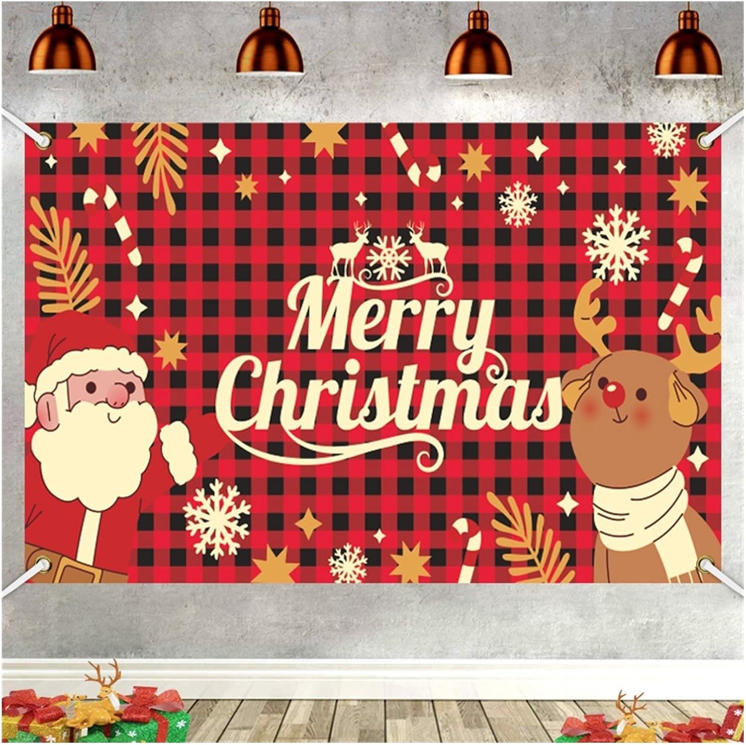 Merry Christmas Banners Christmas Party Decoration Background Cloth, Christmas Decoration Banner, Window Porch Banner, Party Photo Background Banner Xmas Porch Sign Decorations (Color : 13, Size : 9