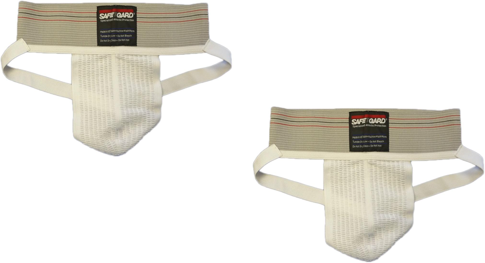 Safe-T-GardSafeTGard Adult Athletic Supporter in White (No Pouch) - 2 Pack!
