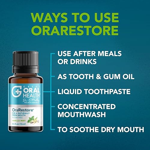 Miniatura 5 de OraRestore - Tratamiento para el mal aliento para adultos Halitosis concentrado de enjuague oral formulado por dentistas, aceite dental líquido,
