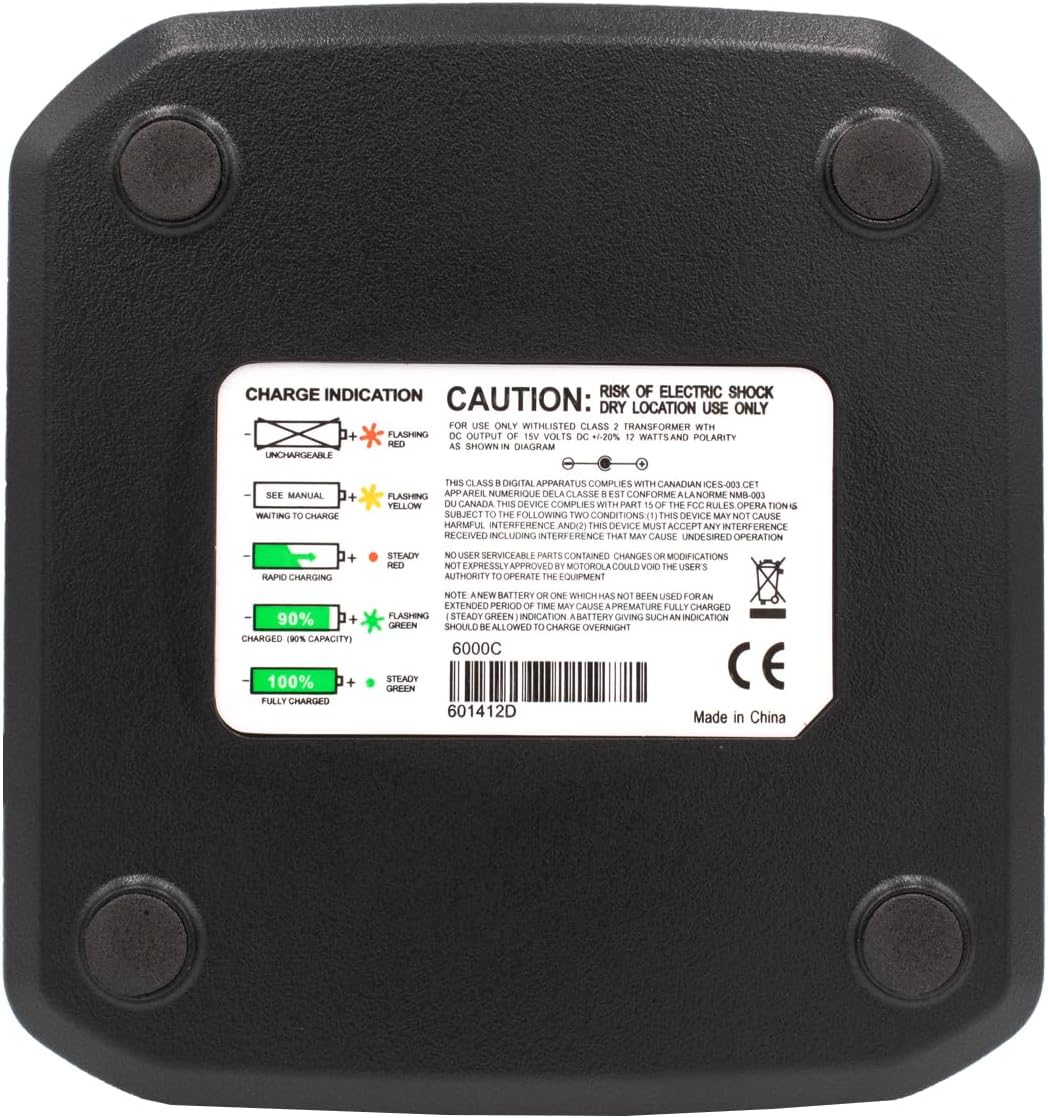 Radio Battery Charger Compatible with Motorola PTX850 MTP850 MTP800 FTN6574 PMNN6074 PMNN4351 PMNN4351A/B