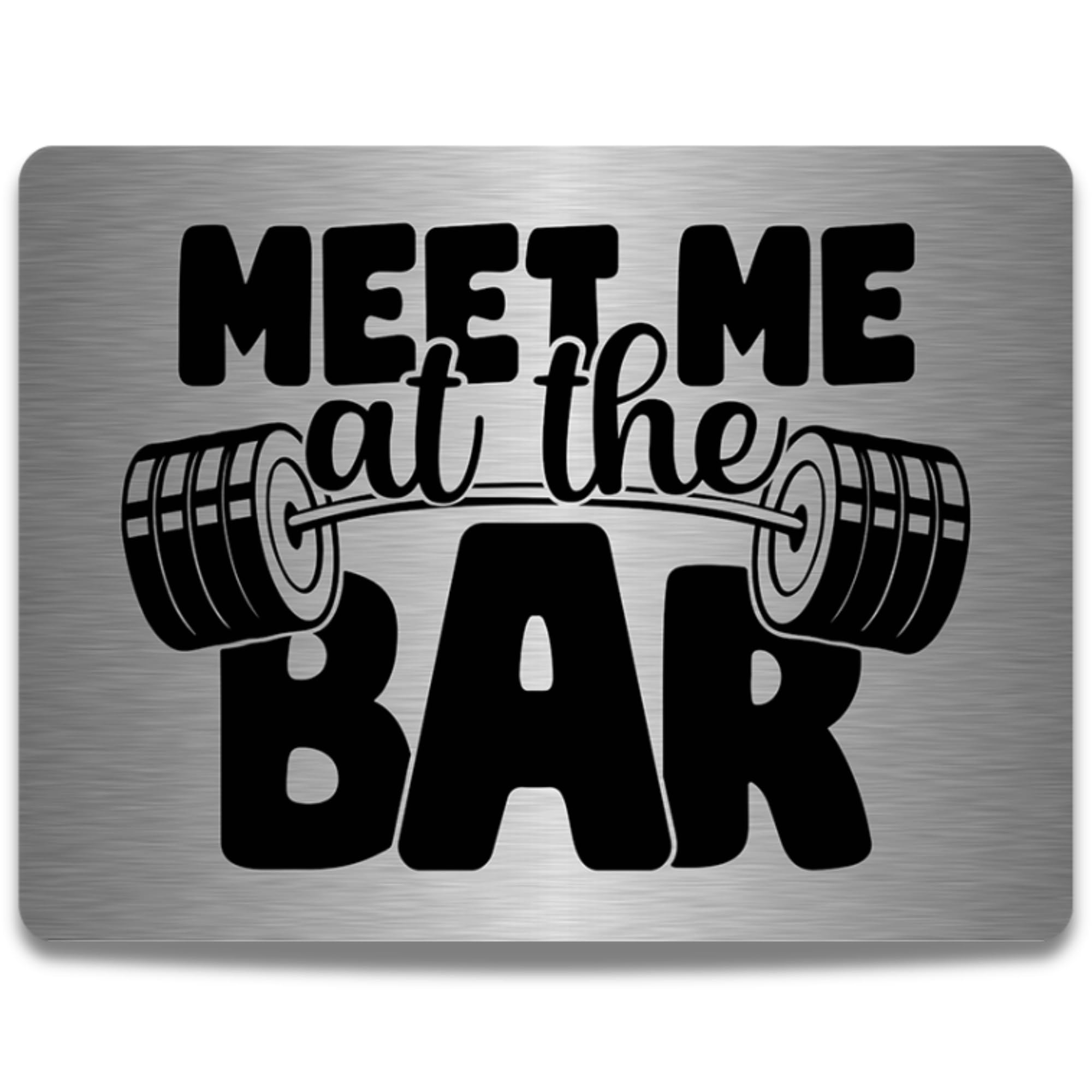 Funny Sign for Bar - Man Cave Decor Pub Metal Plaque - Wall Art for Home, Tiki Bar, Gaming Room, Garage, Indoor/Outdoor (Meet At The Bar)