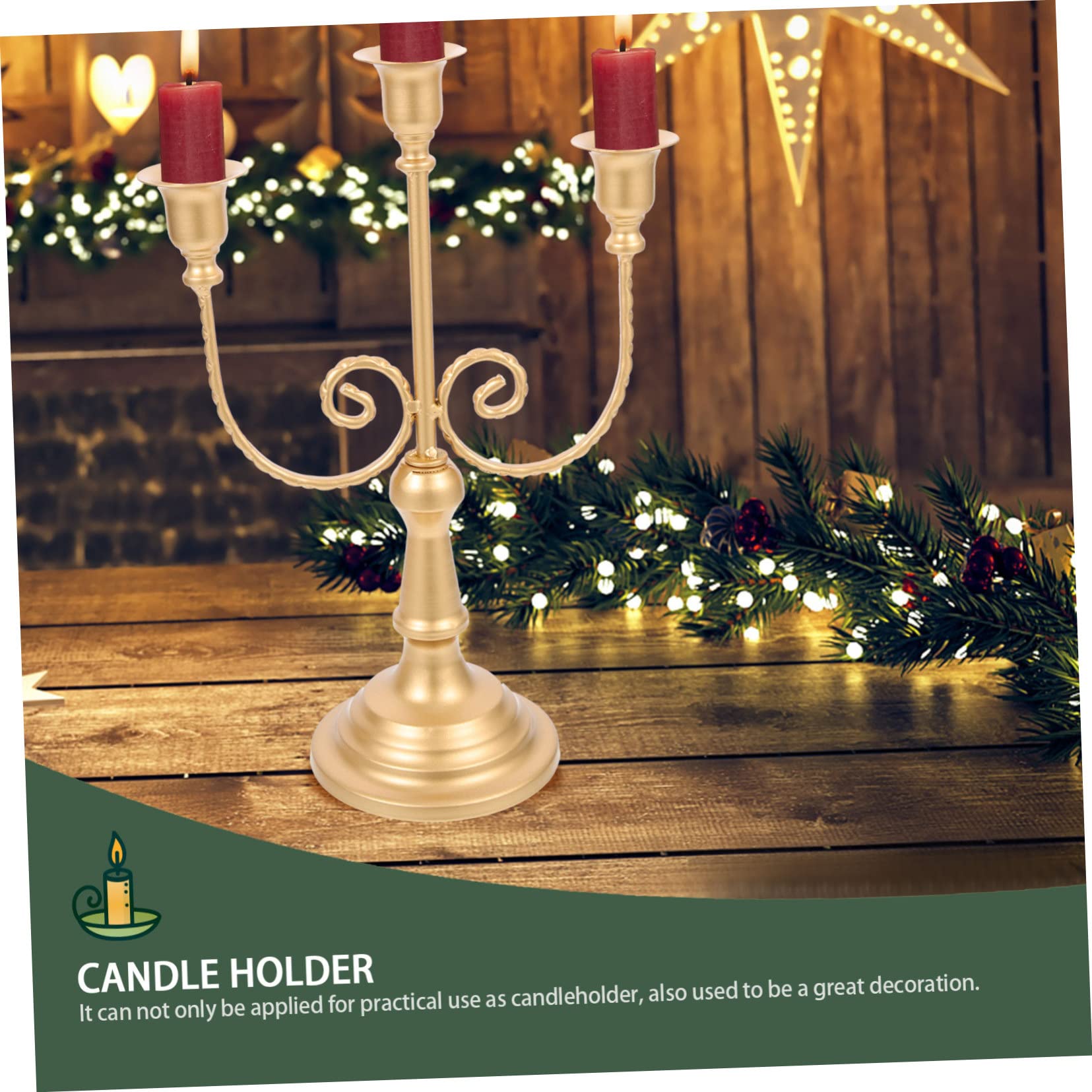 MAGICLULU 2 Pz Lungo Candelabro Candele 3 Teste Candelabro a Colonna Arredamento Esterno Arredamento Del Tavolo Portacandela a 3 Bracci Accessori Tavolo Da Pranzo Ferro Da Stiro