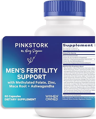 Blue Stork - Suplementos de fertilidad para hombres, apoya la concepción para él, vitaminas prenatales masculinas con raíz de maca, ashwagandha,