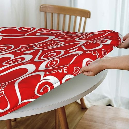 Vista 110 de Delerain Mantel redondo ajustable de bolas de Navidad, mantel redondo impermeable con borde elástico, lavable, para interiores y exteriores, se