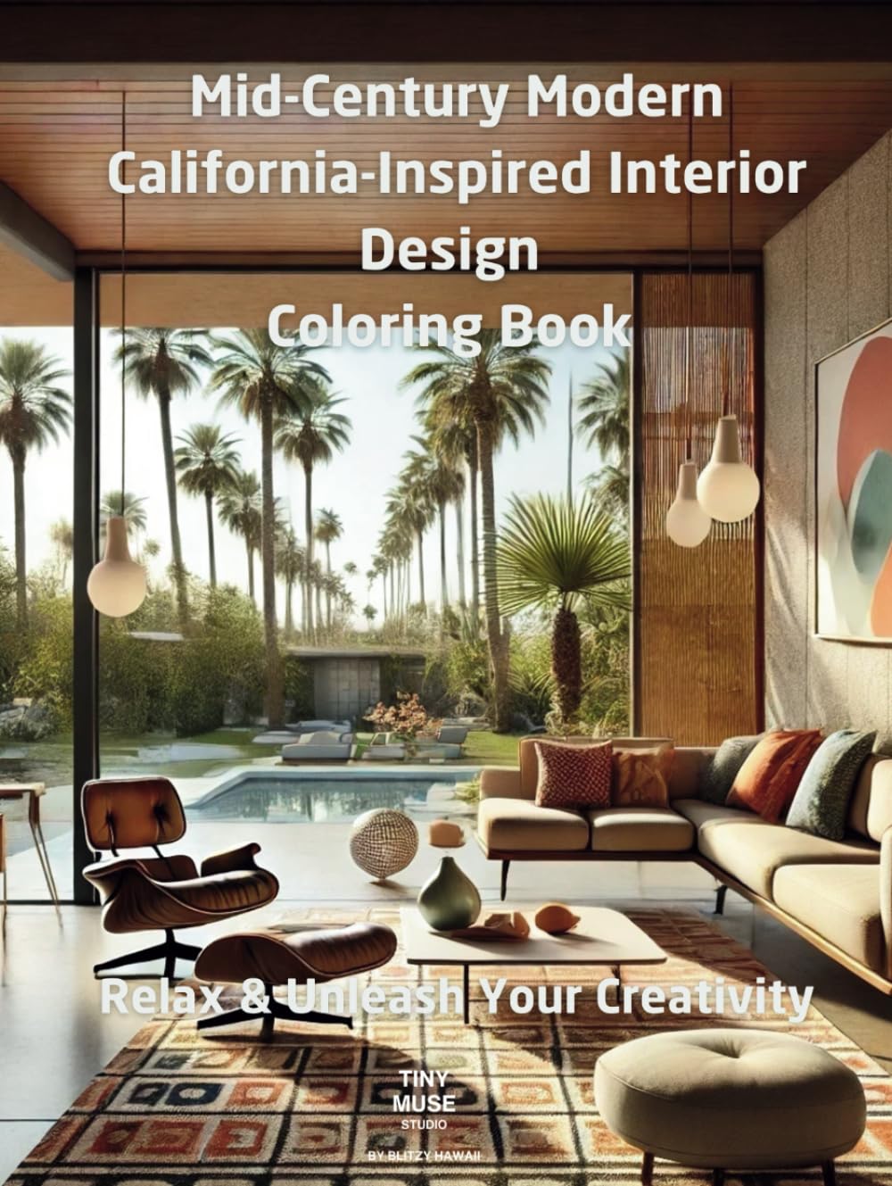 Livre de coloriage Mid-Century et architecture de Californie pour déstresser et créer