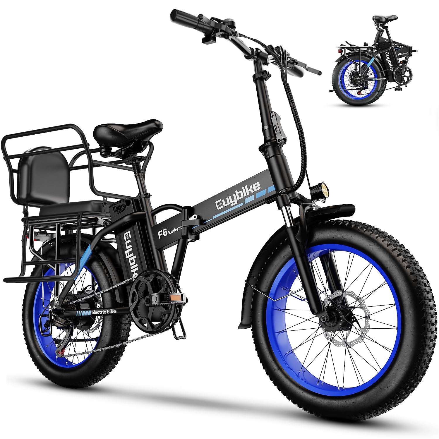 1000W Folding Electric Bike,48V 20AH Removable Battery E Bike,30+MPH,80 Miles Max Range Electric Bike for Adults,20" Fat Tire Foldable ebike,Adult Electric Bicycle for Commute Beach Snow