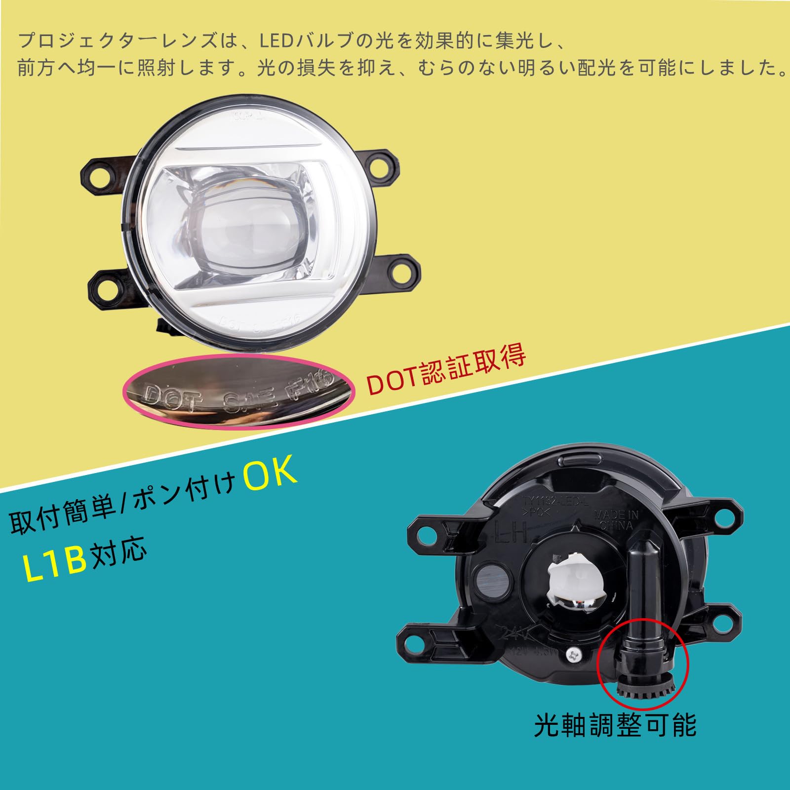 Amazon | CJWUHAO アクア NHP10 / プリウス C 中期 フォグランプ 透明