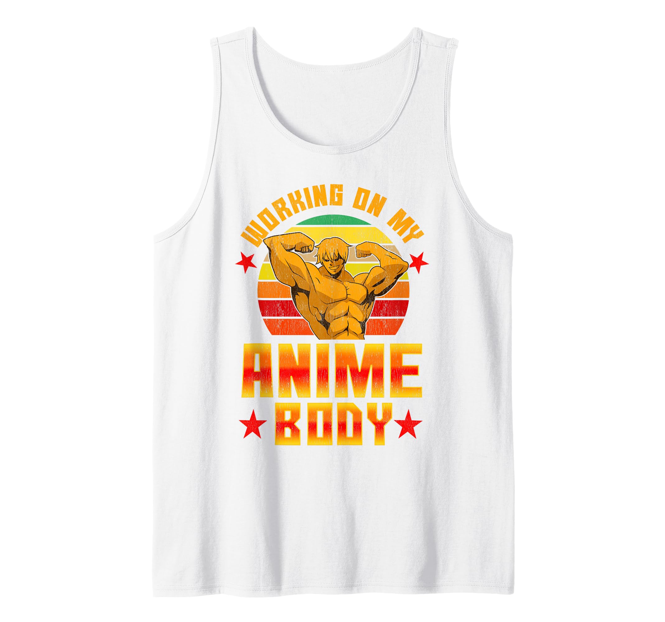 Working On My Anime Body Vintage Retro Bodybuilder Tank Top