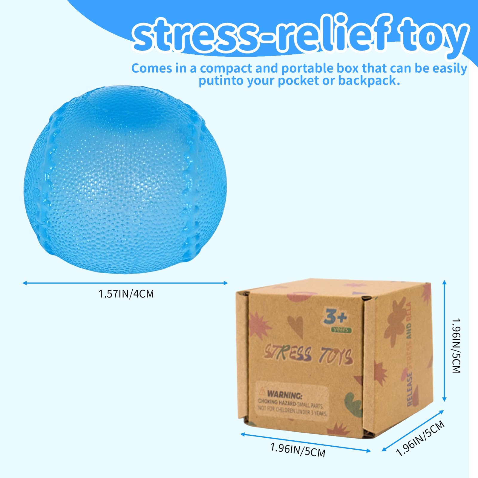 Graphinza Stress Balls for Kids and Adults, Maltose Soft Stress Relief Balls 1.37in, Slow Rise Sensory Toy - Image 2