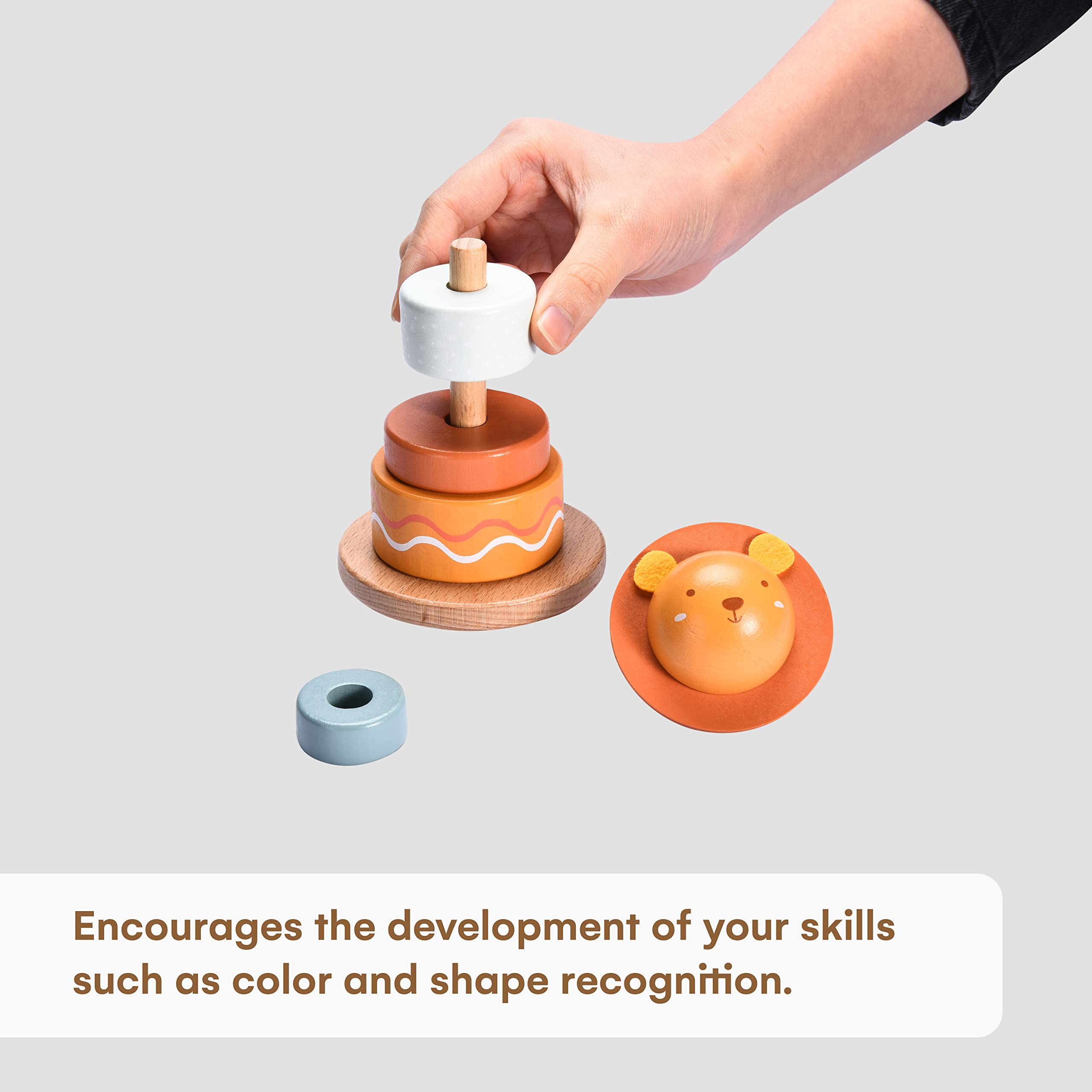 Snapklik.com : Childlike Behavior Stacking Ring - Wooden Rrainbow ...