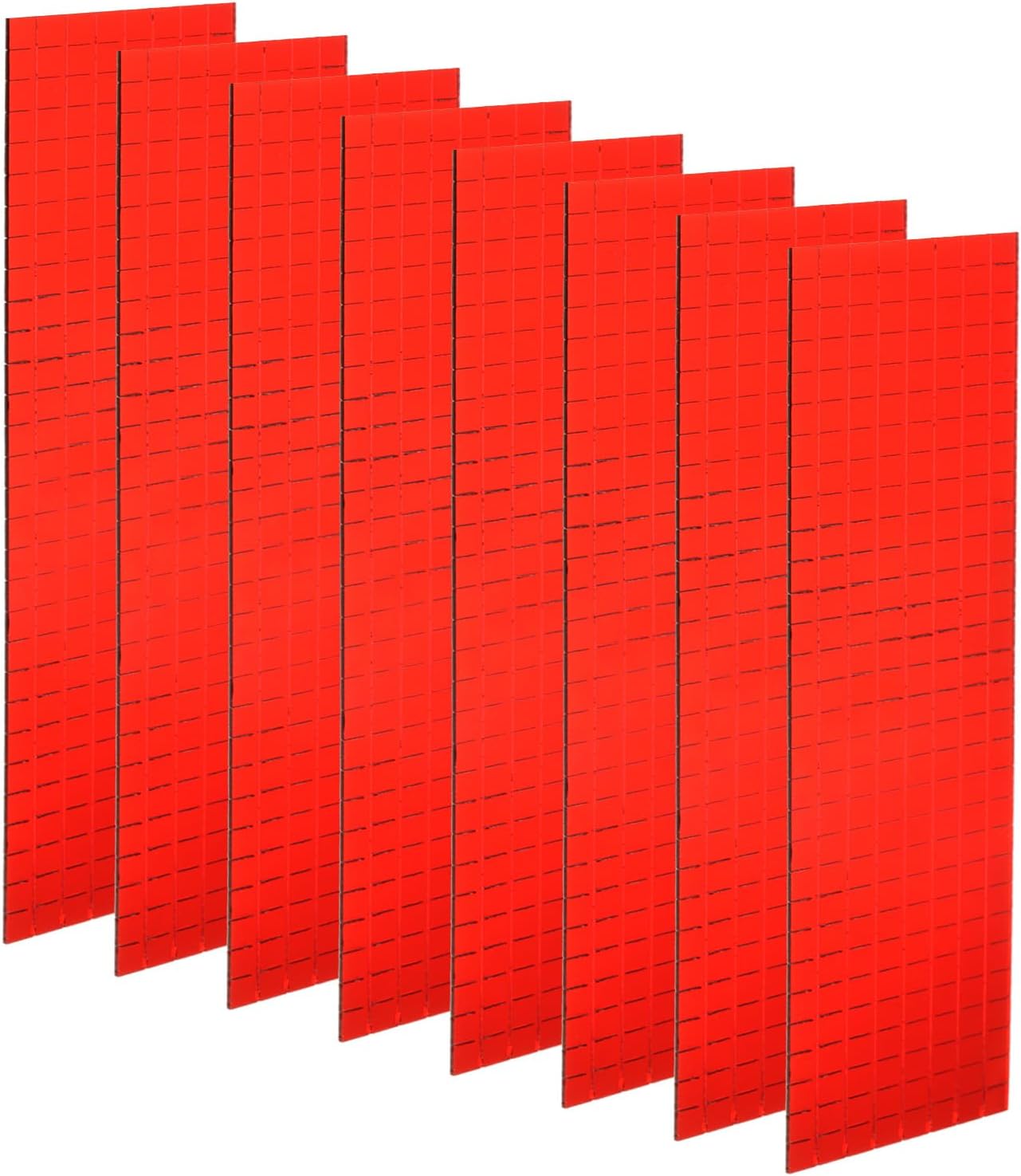 Generic 8 Sheet 3840 Pieces Self Adhesive Mirror Mosaic Tiles 5x5mm Small Square Mirror Tiles Sticker Disco Ball Stickers Mini Glass Tiles for DIY Craft Party Home Decoration, Red