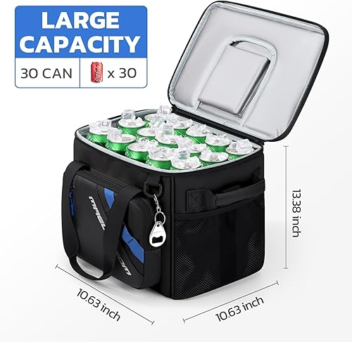 Vista 5 de Maelstrom Cooler Bag, 30 Cans Beach Cooler, Large Leakproof Insulated Soft Cooler with Bottle Opener, Ice Chest, Portable Collapsible Cooler for