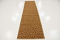 Vista 5 de Unique Loom Wildlife Collection - Alfombra inspirada en animales con diseño de jirafa, 2 pies 7 pulgadas x 10 pies, amarillo/marrón claro