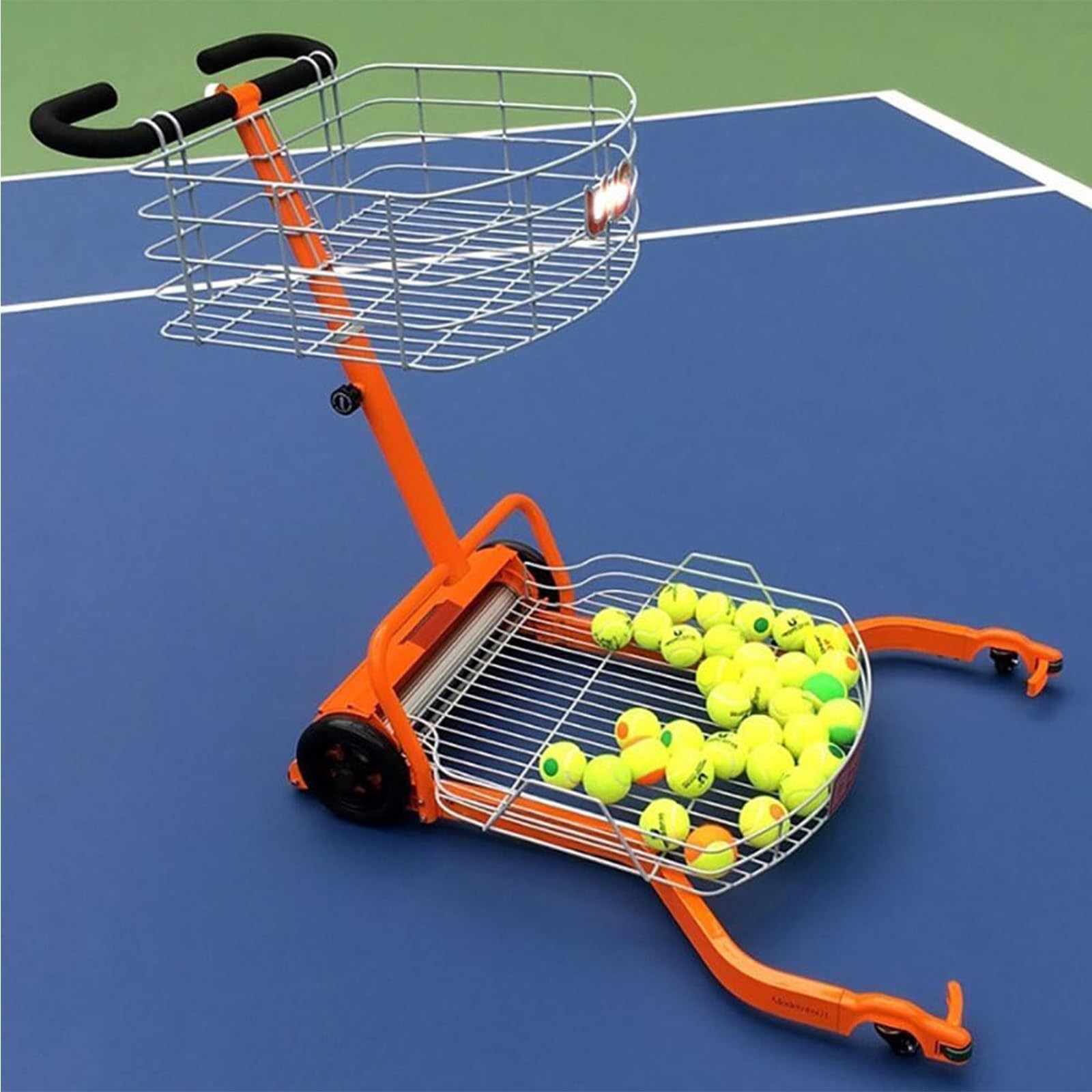 Raccoglitore automatico di palline da tennis, efficiente carrello multifunzione per un facile recupero su campi e palestre