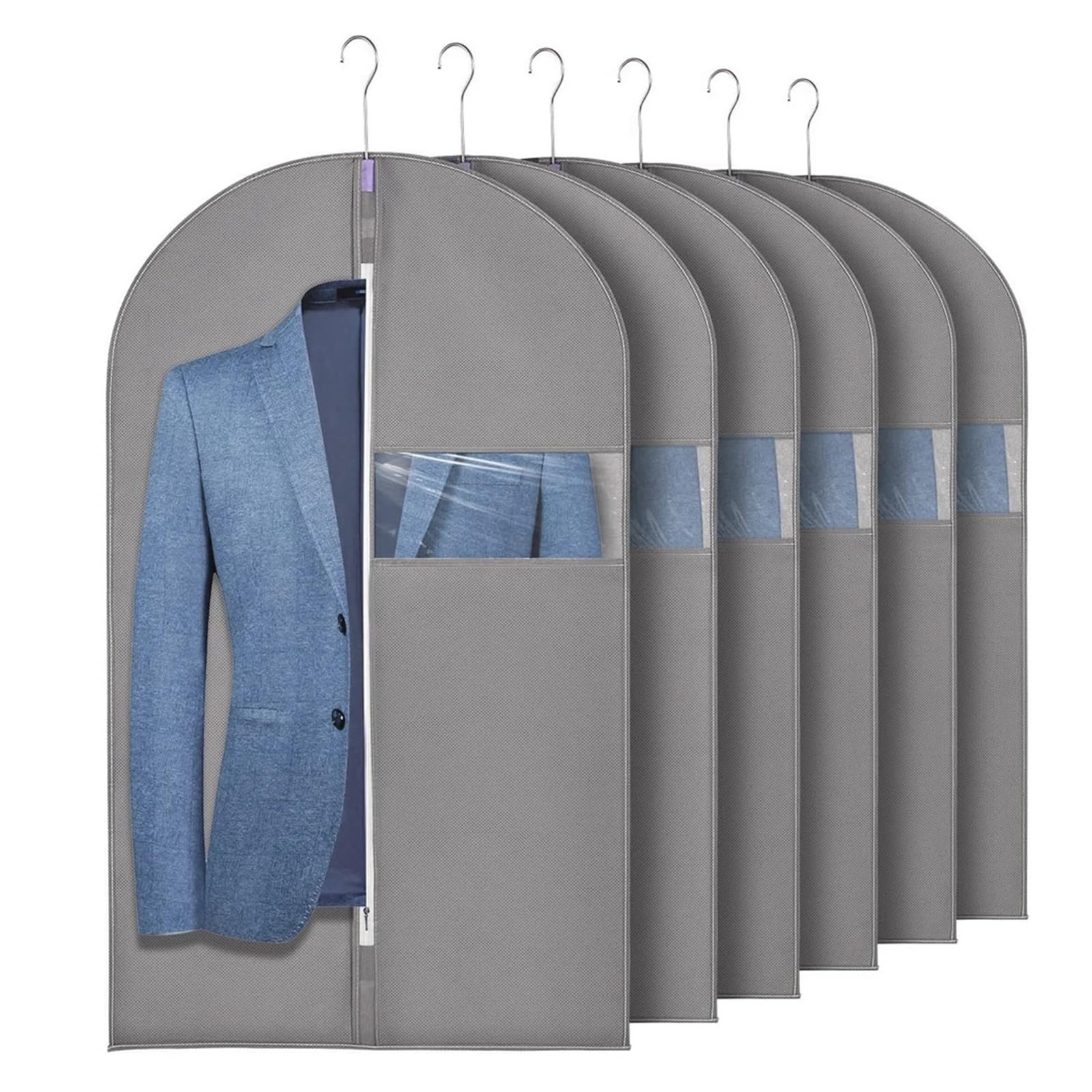 Suit Storage Bag Garment Bags For Hanging Clothes Suit Cover For Closet Storage With Clear Window Fabric Protector Bag With Zipper for Clothes