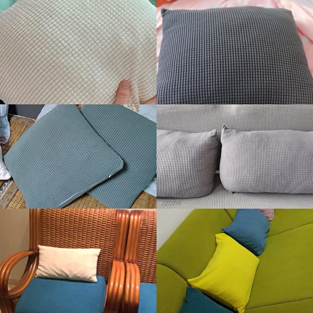 Sofa Throw Pillow Covers 12x20/18x18 Inch Corduroy Decorative Soft Striped Solid Pillow Covers Lumbar Cushion Case Couch Pillowcases for Sofa Bed Home Decorative(Dark Curry,70x90 cm (Set of 2))