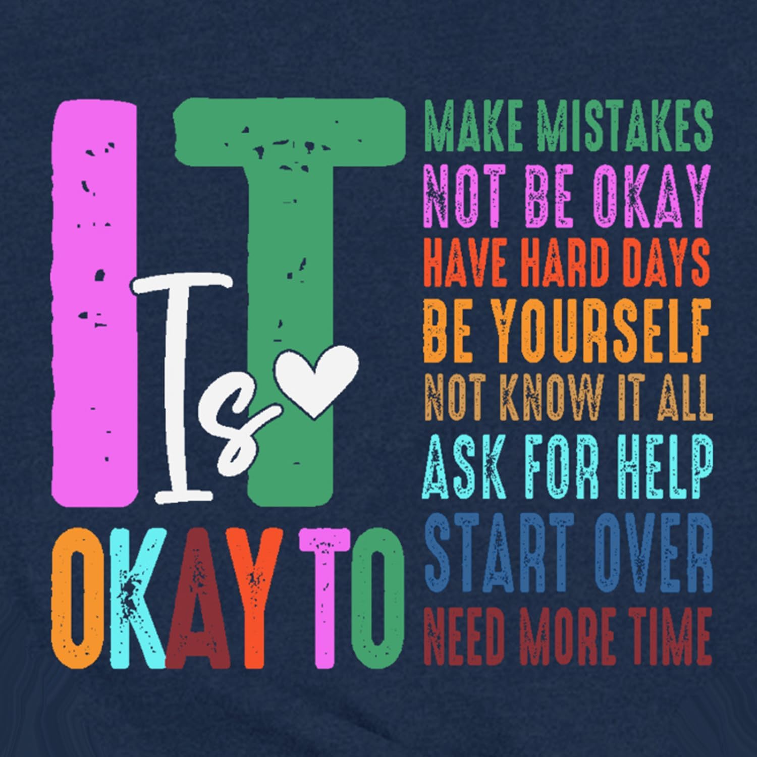 Inspirational Shirts for Women It's Okay to Make Mistakes T-Shirt Teacher Tee Be Yourself Tops - Image 5