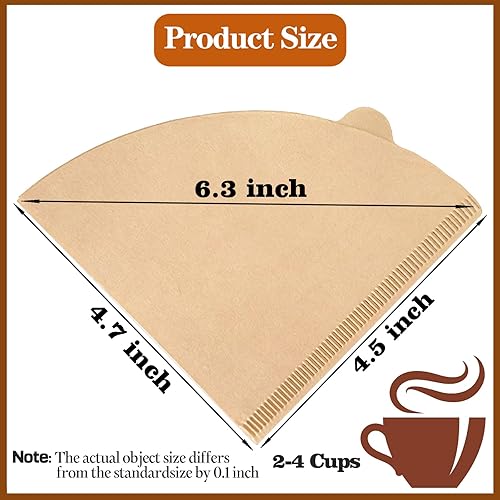 Miniatura 2 de 200 filtros de café, filtro V60 tamaño de filtro #2, filtro de café de cono #2, filtro desechable de papel natural sin blanquear para verter sobre