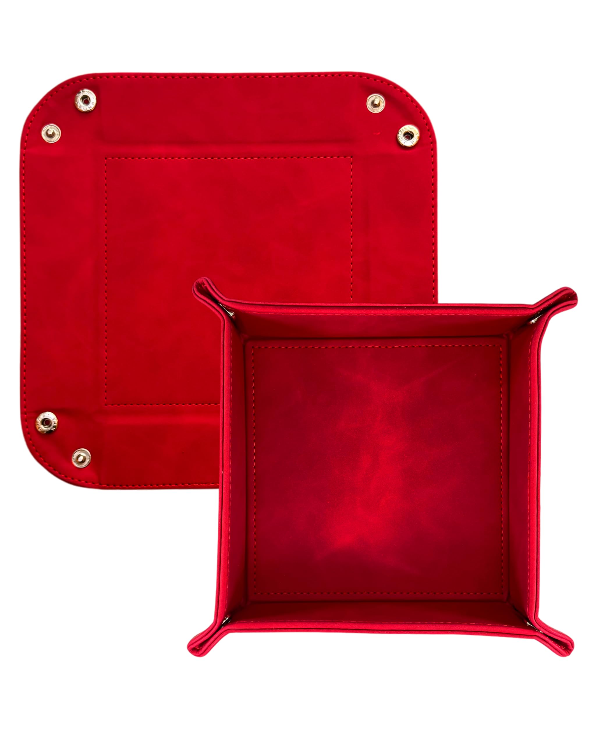 Vide-poche En Cuir Pliable DELALO - Élégant Et Pratique Pour Ranger Clés, Bijoux, Téléphone... (16x16 Cm, Bleu)