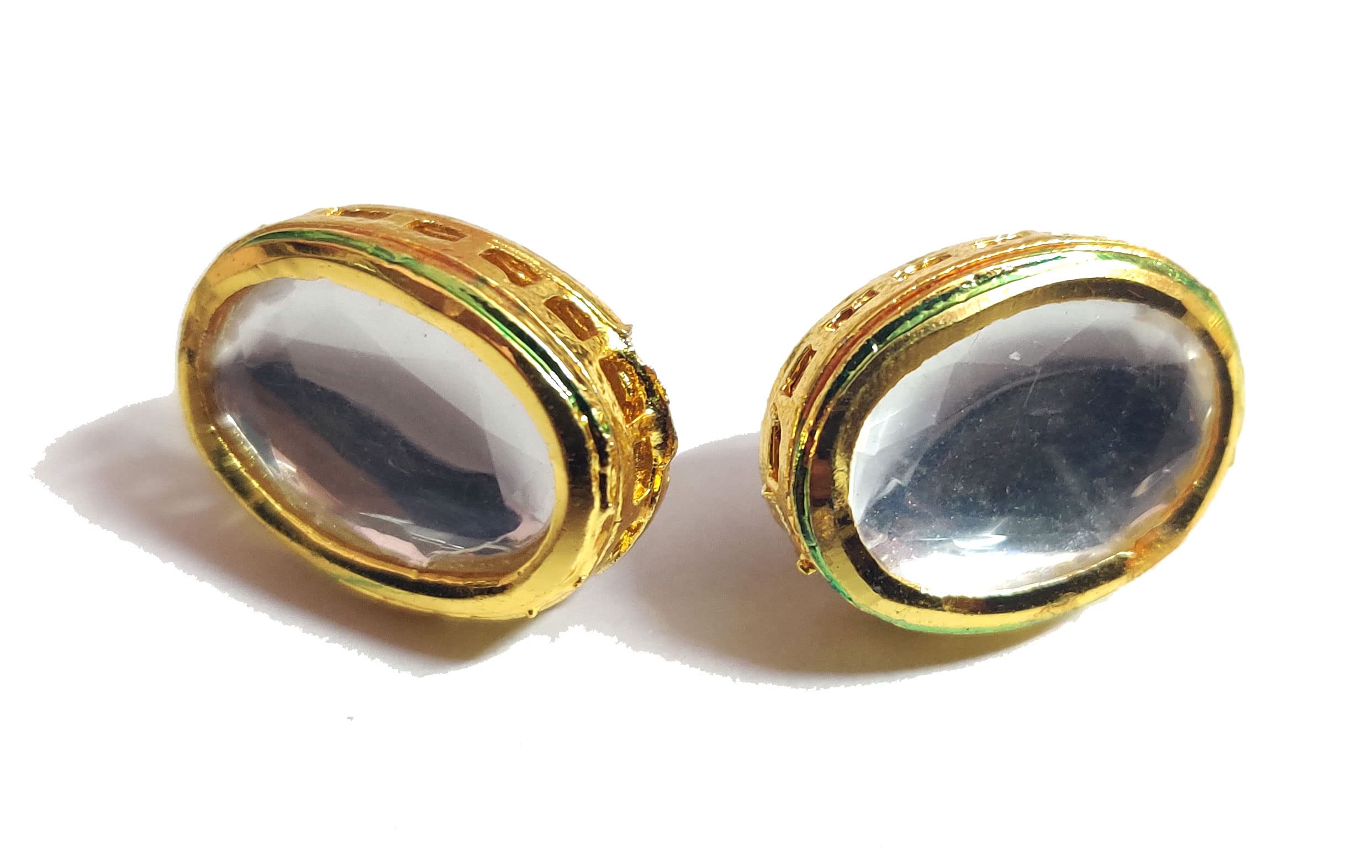 Mahabal Creations - Kundan Stones Meenakari Glass Beads for Craft, Embroidery and Jewellery Making (Oval 20mm Hook 1 Pair) (B0BPMBJMGM) Amazon Price History, Amazon Price Tracker