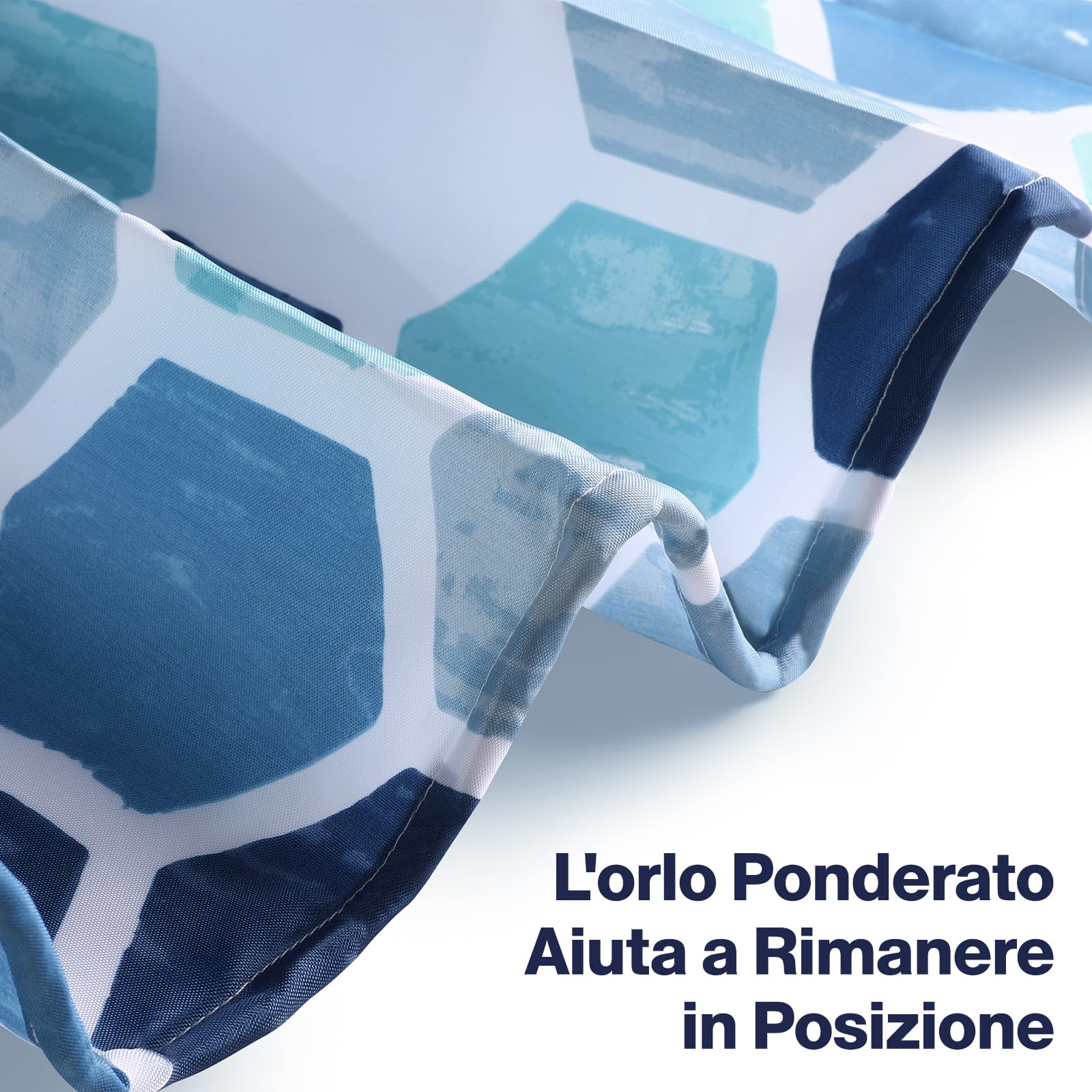 Tende da Doccia Blu Lavabile in Poliestere, Tende da Bagno Extra Larga da 300 CM per Ambienti Umidi, 200/220/240 CM Antimuffa Tenda da Doccia, Tende da Bagno con Orlo Ponderato (300x200cm)