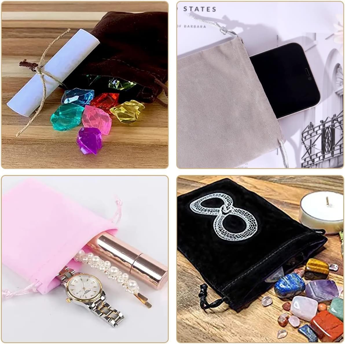 10pcs 7.9*11.8 in Velvet Drawstring Bags Gift Bags Burgundy,Jewelry Candy Present Soft Velvet Pouches Party Favors Wrapping Sacks Reusable Storage Bags for Birthday,Wedding,Christmas,DIY Craft