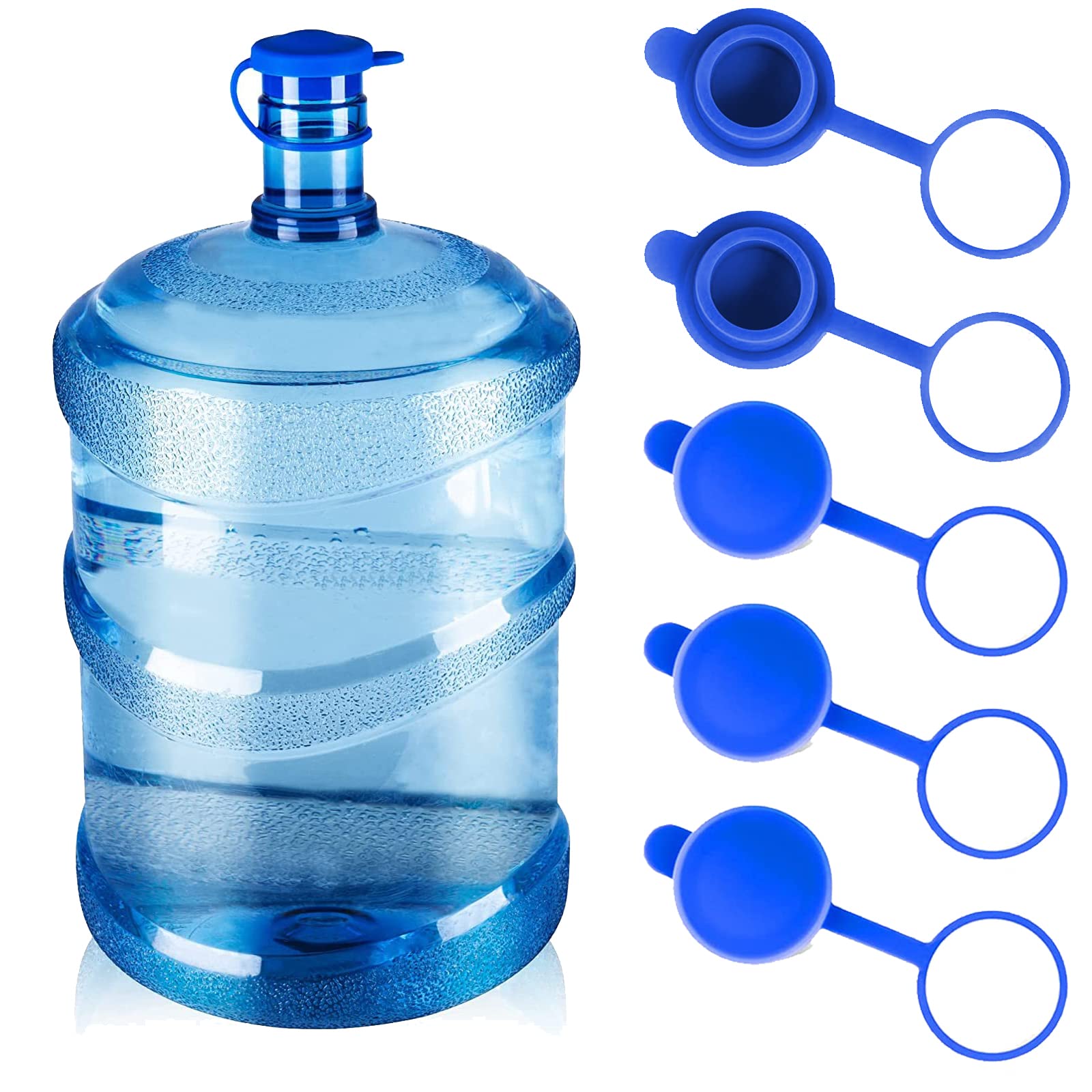 Buy 5PCS 5 Gallon Water Jug Cap, Silicone Leak and Spill Resistant