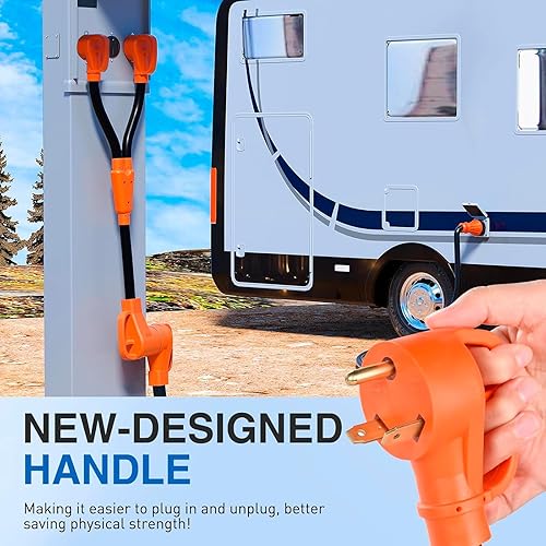 Miniatura 128 de Nilight - 50033R Adaptador de enchufe RV de 18 pulgadas, 50 amperios a 30 amperios, adaptador eléctrico de Dogbone de alta resistencia con mango 115G