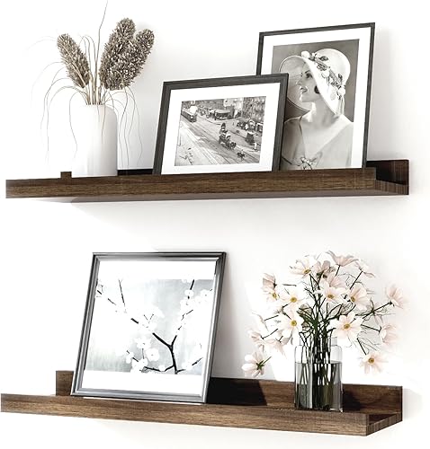 Miniatura 28 de Estantes Flotantes para Decoración de Pared, Estante de Almacenamiento Largo Montado en la Pared para Dormitorio, Sala de Estar, Baño, Cocina,