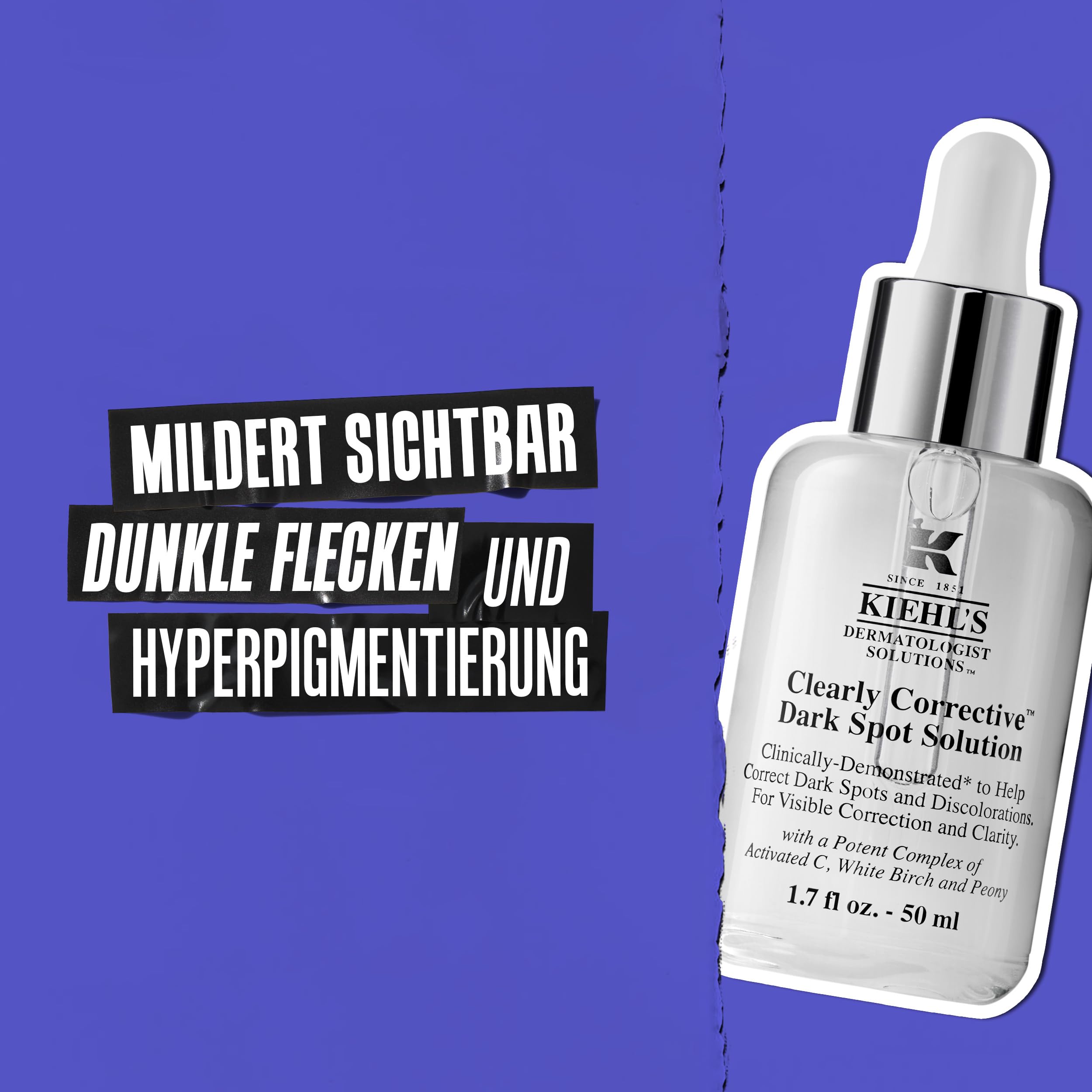 KIEHL'S Clearly Corrective Dark Spot Solution, schnell wirkendes Gesichtsserum zur Verminderung dunkler Flecken, reduziert Hautverfärbungen
