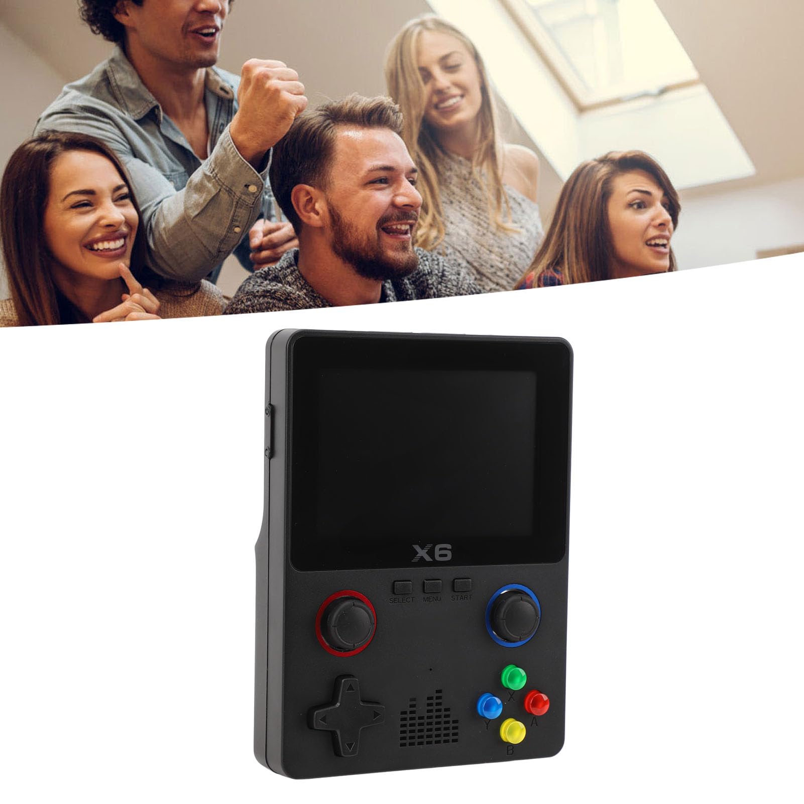 Console di gioco retrò portatile con scheda di memoria da 32 GB, dispositivo di gioco HD a doppio joystick per adulti, schermo IPS da 3,5 pollici 640x480, supporta l’uscita TV e i (Nera)