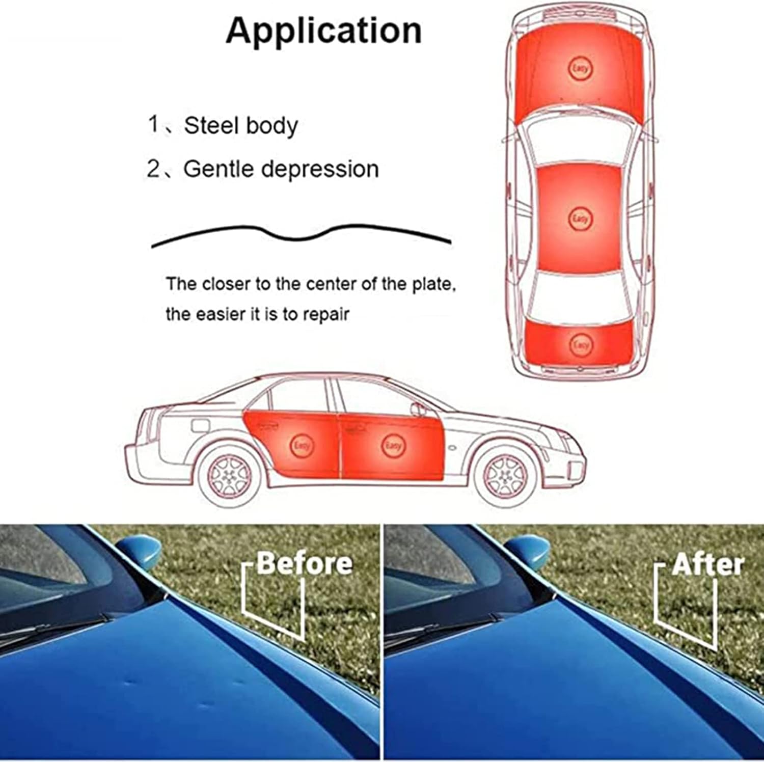 Paintless Dent Repair Tools,PDR Paintless Dent Removal Kit,Paintless Body Repair Tools,Dent Remover,Body Repair Kit