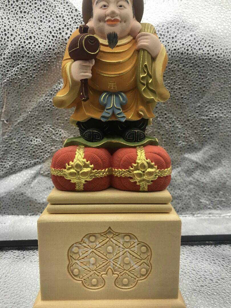 Amazon.co.jp: 大黒天 切金 木彫仏像 招財開運 彩繪 供養品 仏教工芸品 