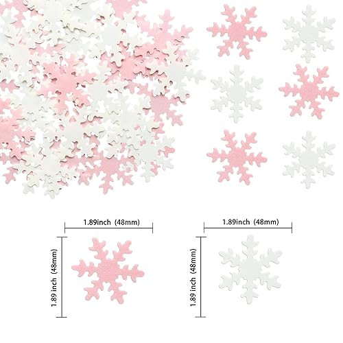 Miniatura 7 de Gyufise 50 piezas blancas comestibles para cupcakes, copos de nieve, decoración de tartas para Navidad, invierno, suministros de fiesta de cumpleaños