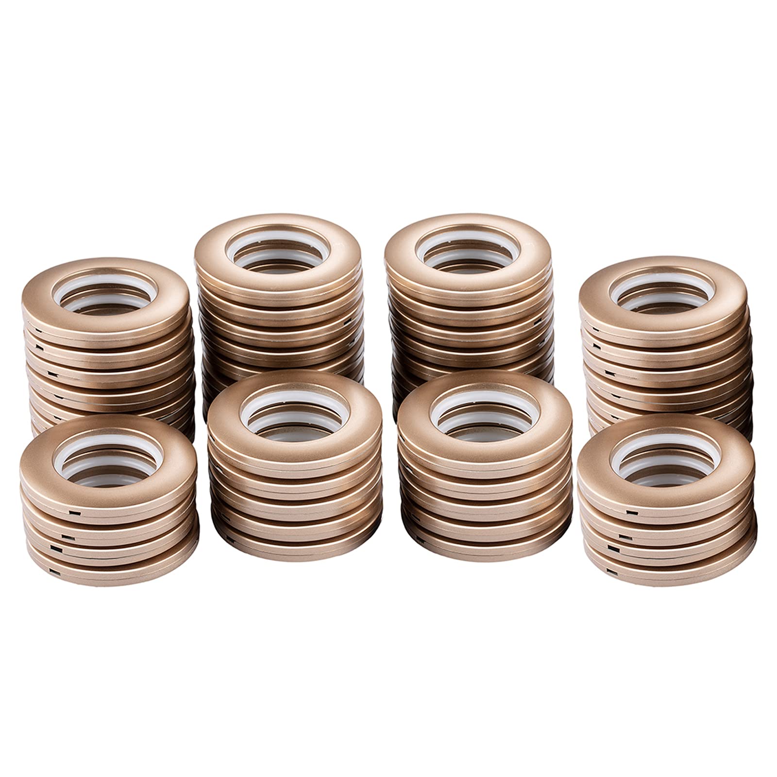 DeSS 48 Pack Curtain Grommets 1-9/16"(40mm) Inner Diameter Plastic Curtain Rings Nanoscale Low Noise Roman Ring (Matte Coffee)