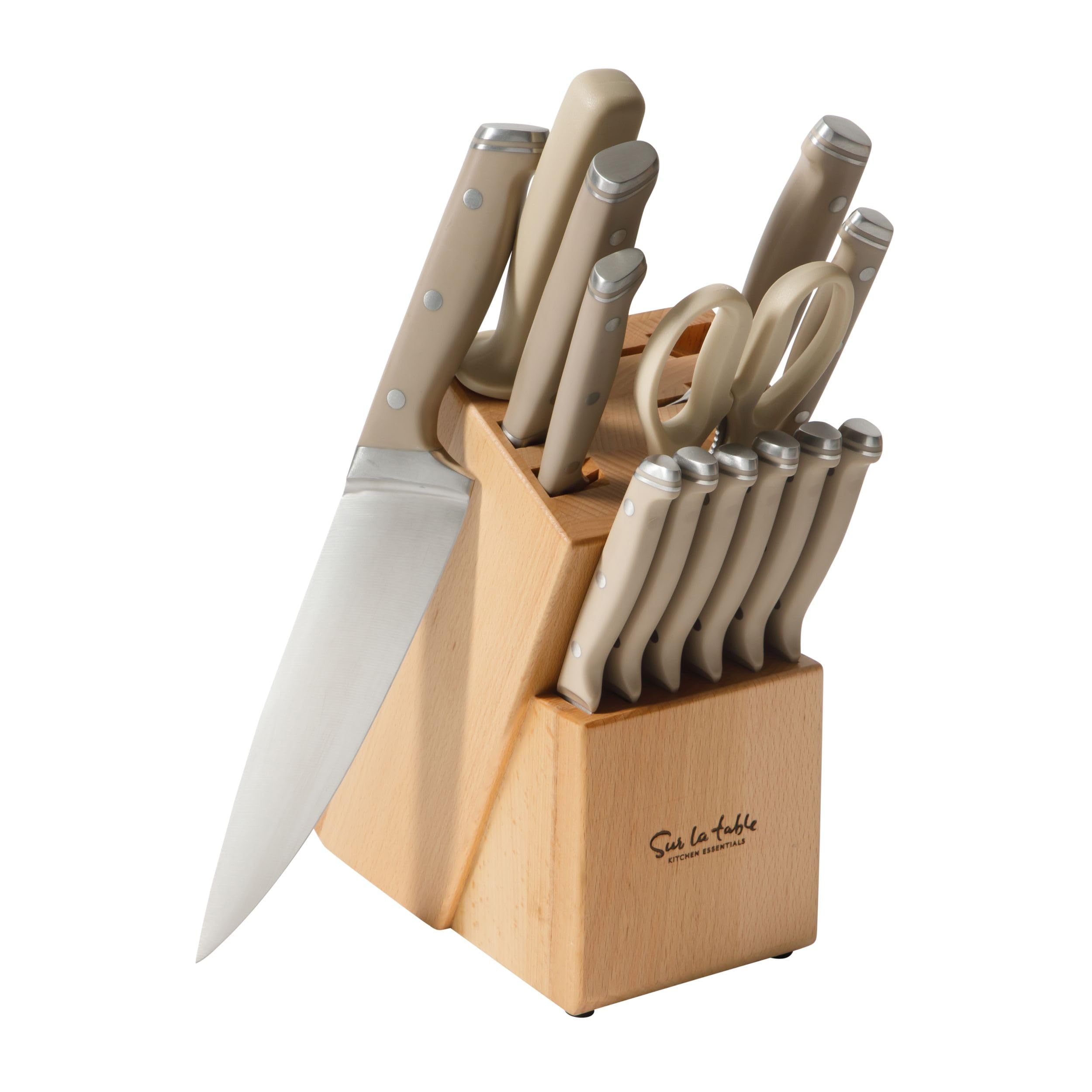 Amazon.com: Sur La Table Kitchen Essentials Knife Set with Block